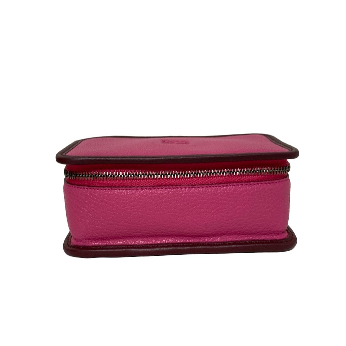 LOEWE ロエベ 小物入れ - 199.35.G08 ピンク×ボルドー LOEWE×ペンタックスコラボ|アクセサリーケース|アナグラム レザー