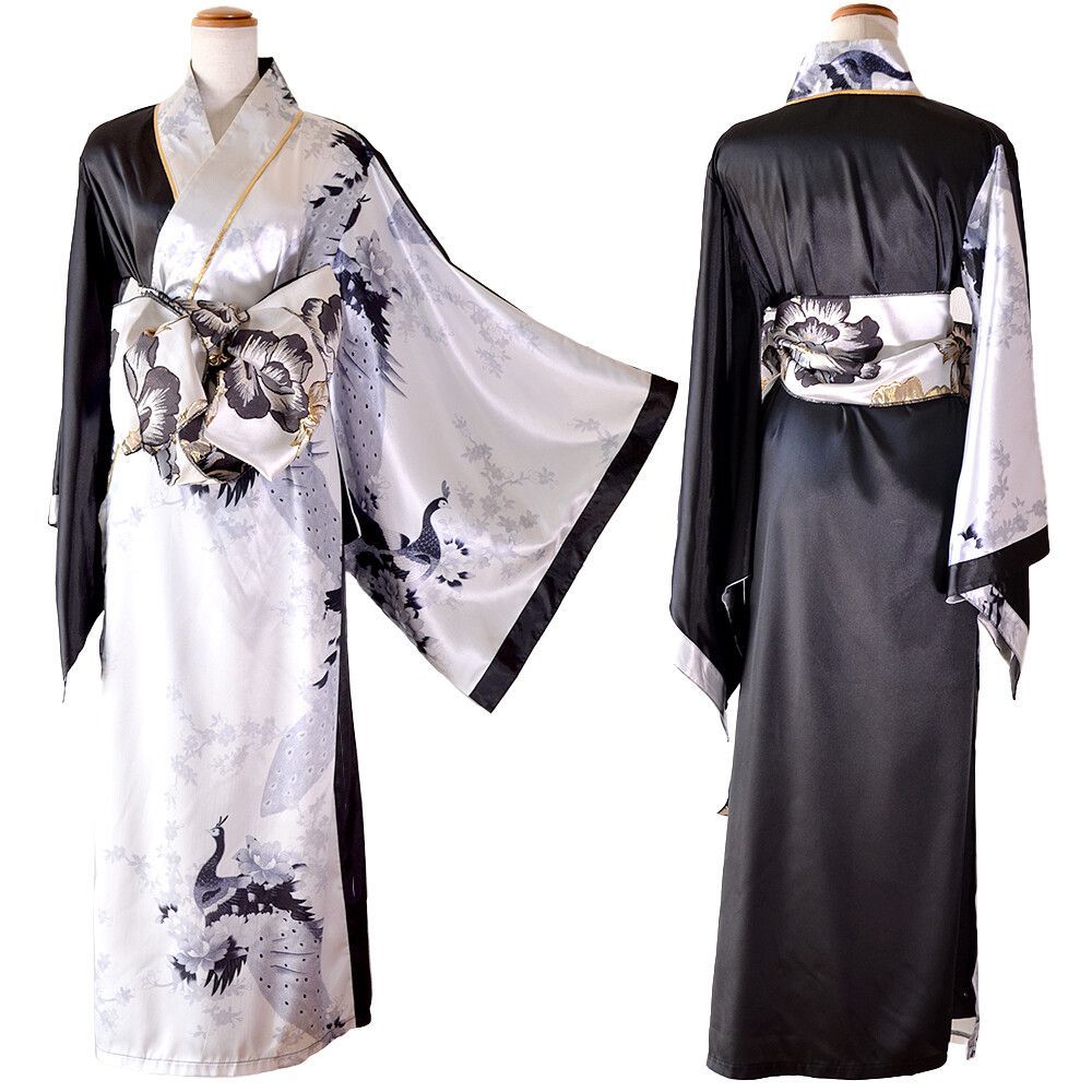 LoveRich ラブリッチ 【2点セット】バイカラー 鶴柄 和柄 花柄 ロング オフショル 豪華 花魁 着物 ドレス コスプレ イベント ハロウィン [1531] LoveRich ラブリッチ 【2点セット】バイカラー 鶴柄 和柄 花柄 ロング