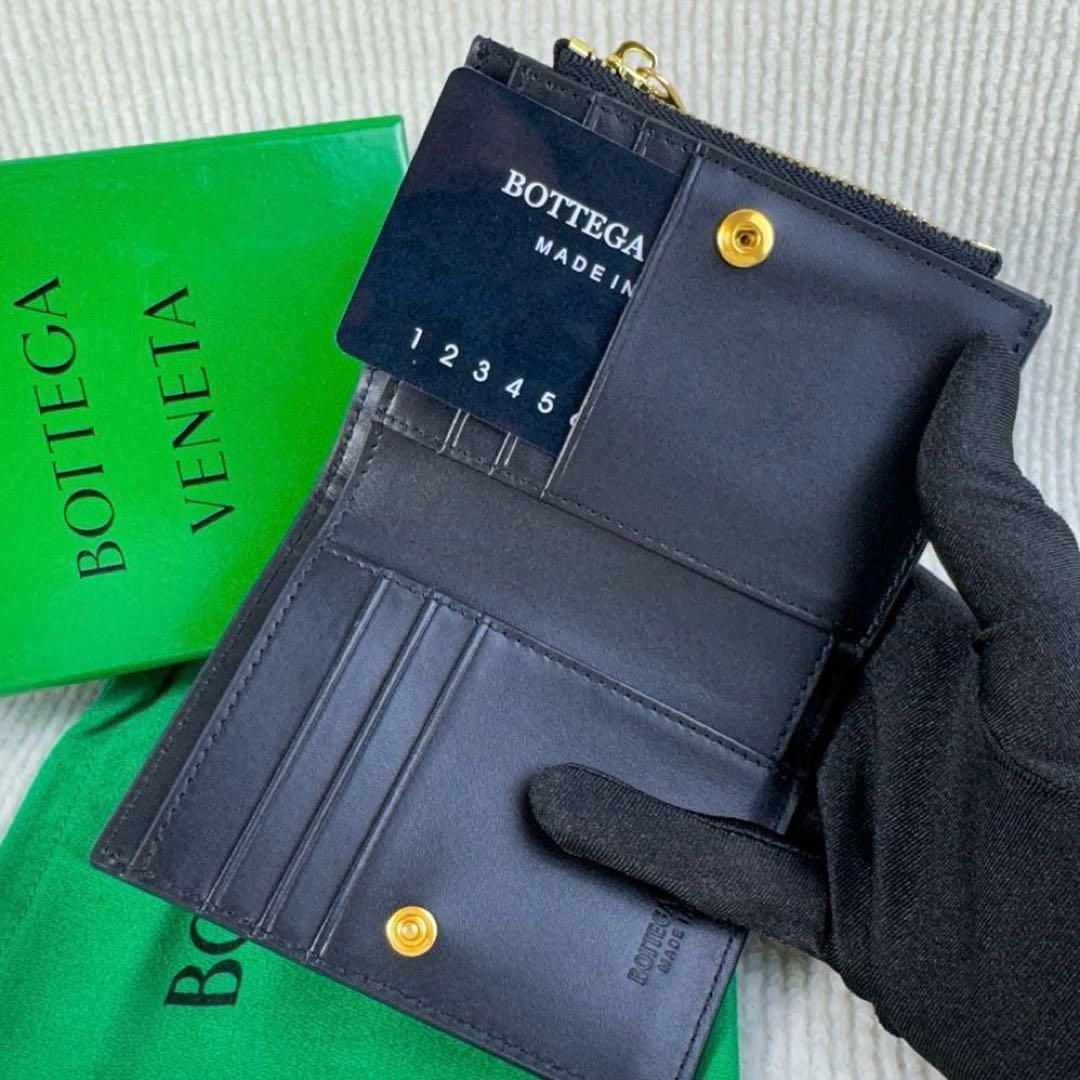 箱付 BOTTEGA VENETA コンパクトジップアラウンドウォレット 二つ折り  