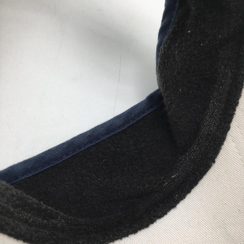 ディセンバーメイ サンバイザー 白×ネイビー 立体ロゴ ゴルフウェア