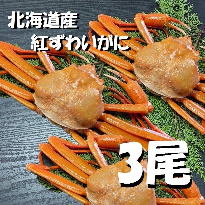 北海道産】紅ズワイガニ 500g 3尾セット 冷凍 ボイル ずわい 蟹 - 函館