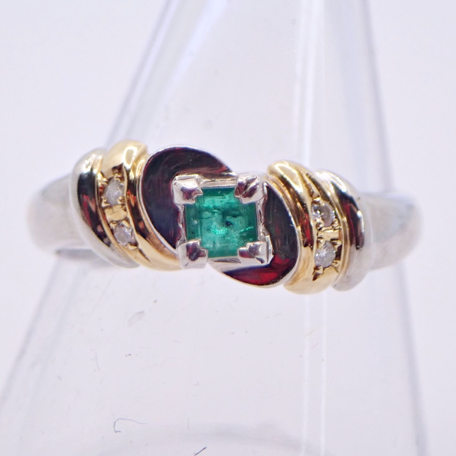 Kiamk18.pt900刻印ありメレダイヤリングわけあり Kiamk18.pt900