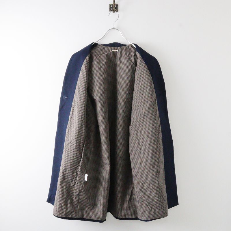 アプントビー apuntob コットン ノーカラーコート XS/ネイビー  