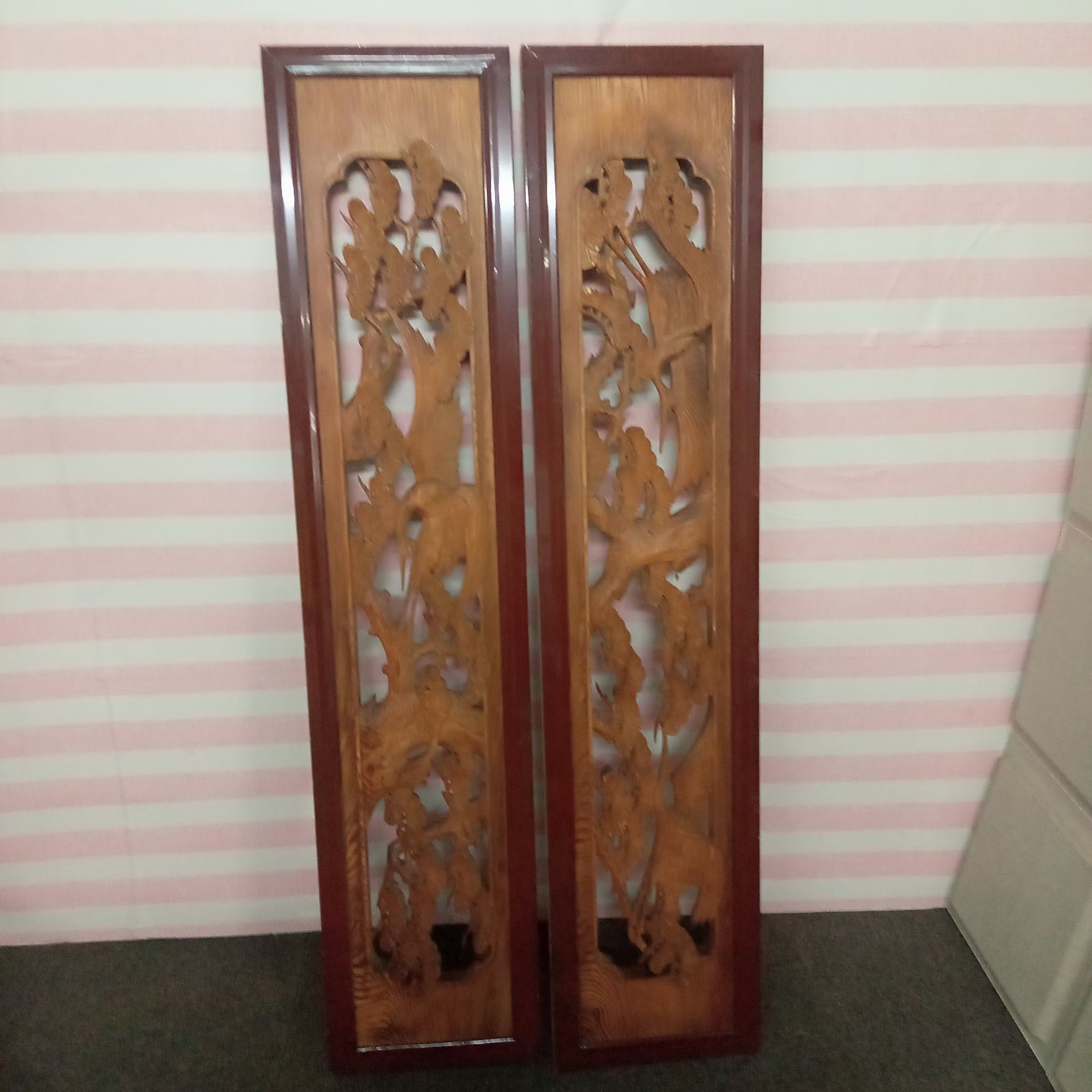 欄間　昭和レトロ建具　2枚セット ◯ 欄間 建具 2枚セット レトロ 木製 アンティーク 昭和 - メルカリ