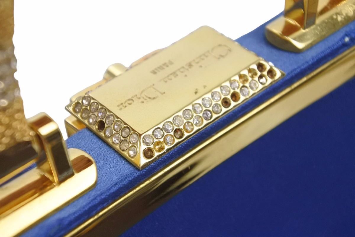Christian Dior ディオール ヴィンテージ ミニがま口バッグ サテン  