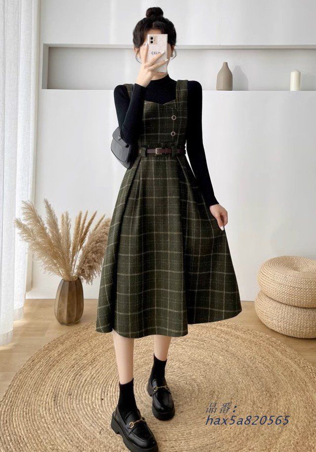 チェック柄 ジャンパースカート