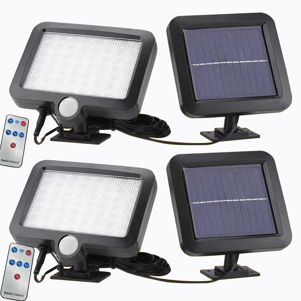 2026，限定セール ２台 LEDソーラーライト LED センサーライト 5種類点灯モード リモコン付き ソーラーパネル分離型 IP65防水 屋外照明 セキュリティライト LED作業灯 防犯ライト 投光器 (２台) その他