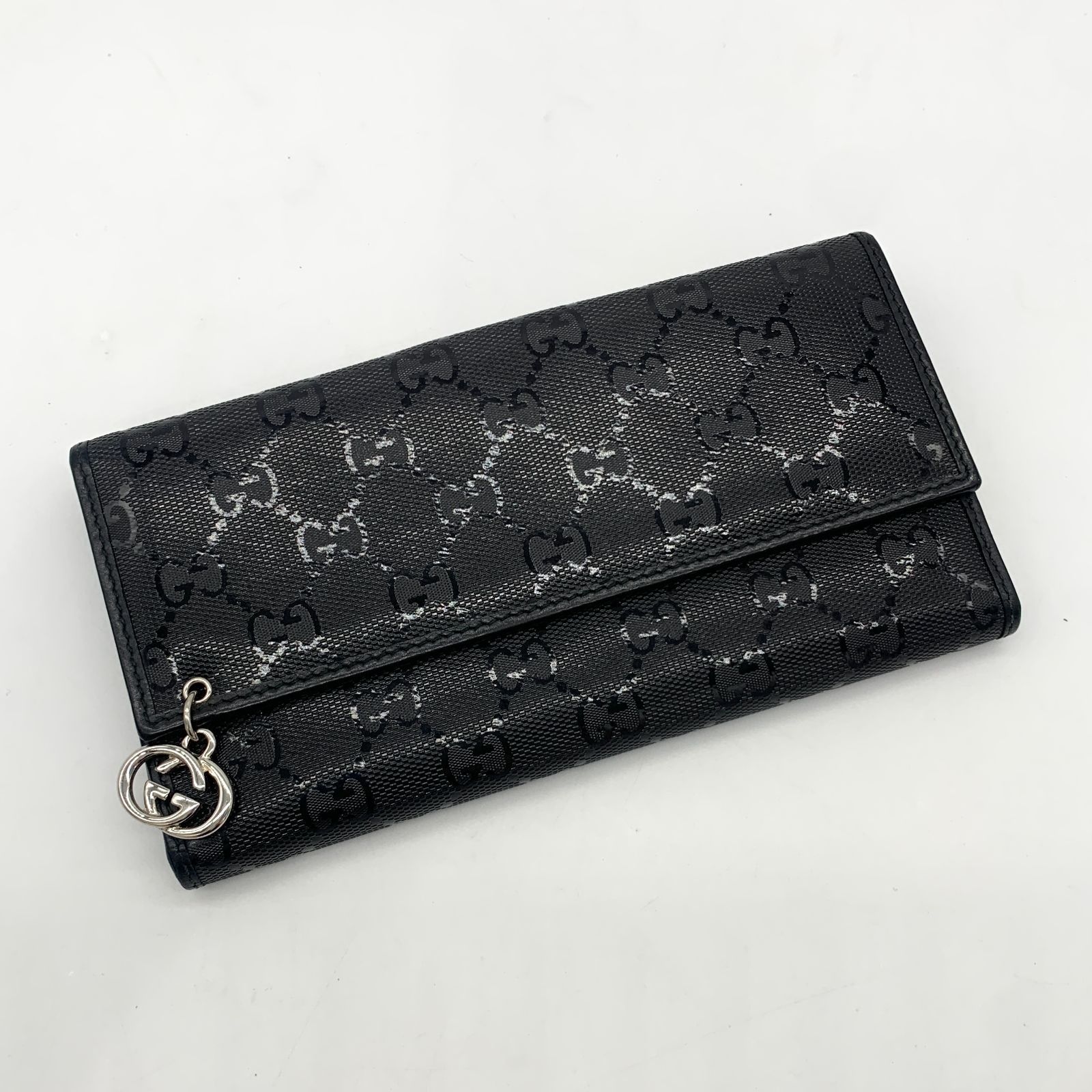▽GUCCI/グッチ GGインプリメ ダブルホック 長財布 黒 212104 