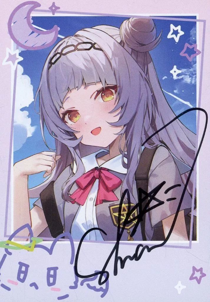 キャラカード 紫咲シオン 直筆サイン入り雨傘ゆん描き下ろしチェキ風ブロマイドカード バーチャルYouTuber ホロライブ 紫咲シオン 活動6周年記念フルセット 数量 ver.