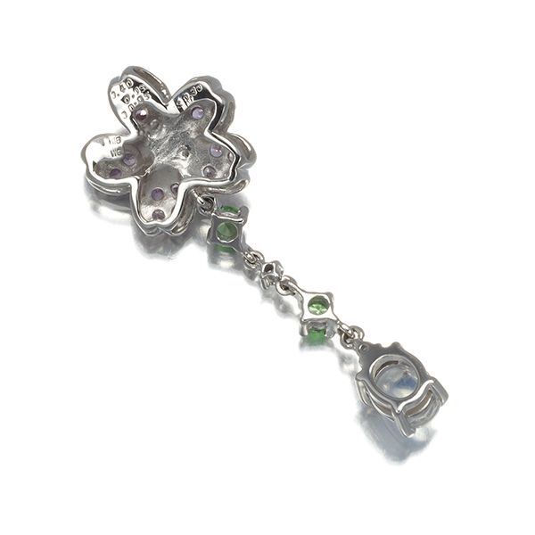 ピンクサファイア 0.30ct ムーンストーン グリーンガーネット ダイヤ  