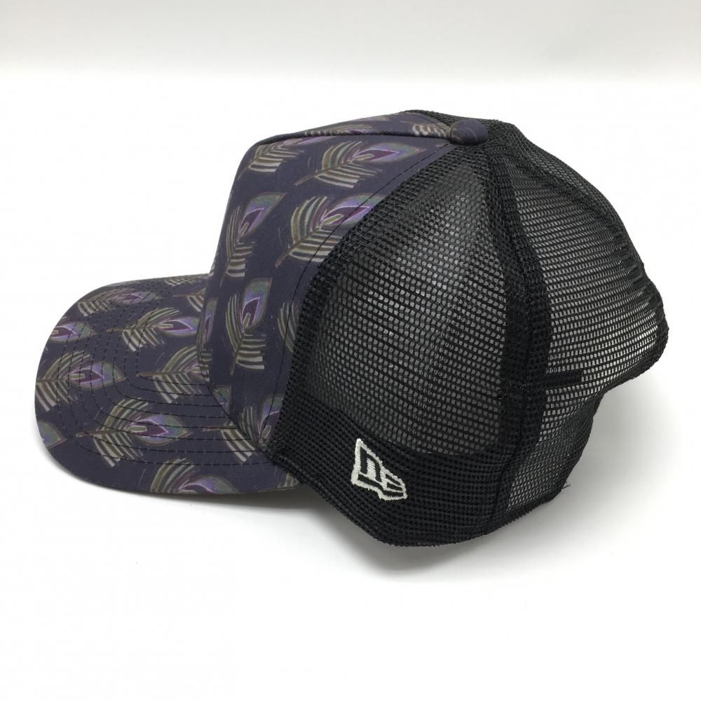 【新品】ニューエラ メッシュキャップ 黒×パープル 一部総柄 NewYork Botanical Garden  ゴルフウェア New Era