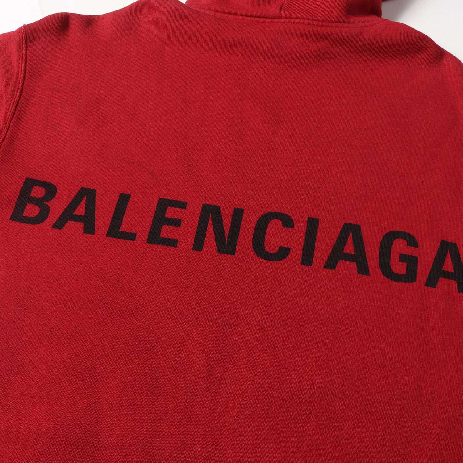 BALENCIAGA バレンシアガ パーカー サイズ:XS バック ロゴ オーバー サイズ ビッグ シルエット スウェットパーカー ワインレッド  トップス フーディー【メンズ】 - メルカリ