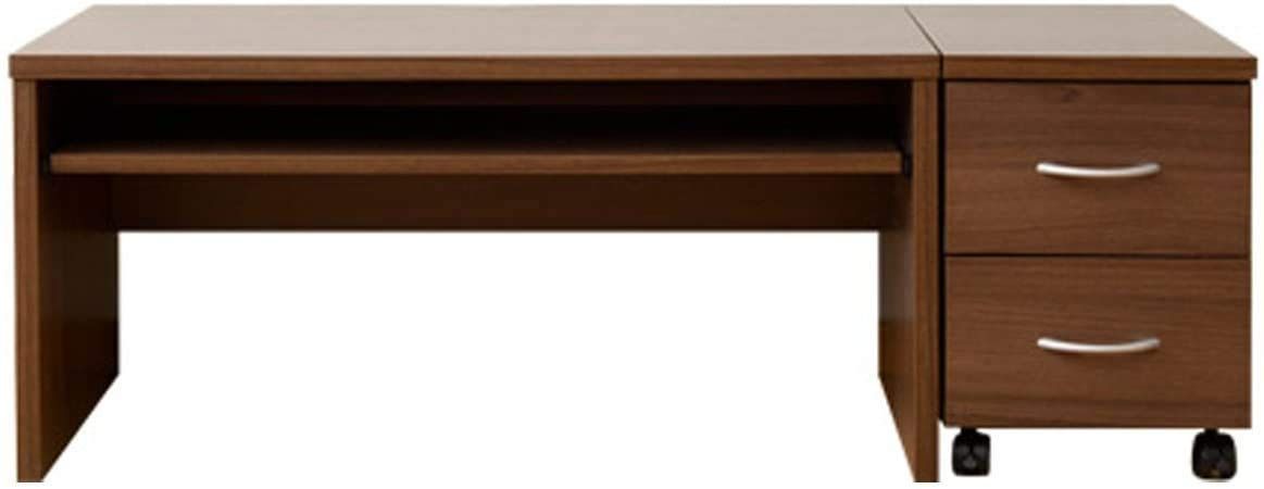 新着商品 ローデスク 袖机 2点セット 幅90×奥行45×高さ43cm ワイド 山善 スライドレール こぼれ止め 引き出しA4ファイル対応 汚れ 傷に強い天板 配線用コード穴 組立品 ウォルナット CLD-2P WL 在宅勤務