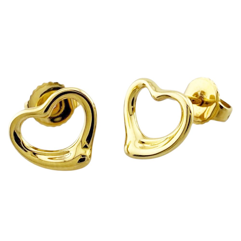 ティファニー オープンハート ピアス 18金 K18イエローゴールド