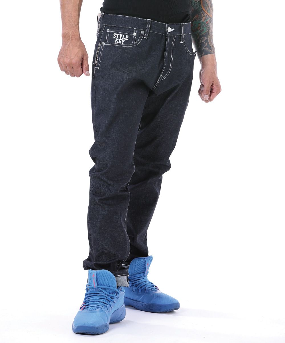 STYLEKEY スタイルキー デニムパンツ CHRONICLE SLIM DENIM PANTS(SK23SP-PT01) メンズ ストリート系 ヒップホップ B系 レゲエ ロック バンド 大きいサイズ