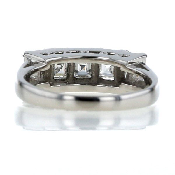 Pt900 プラチナ リング ダイヤモンド 1.02ct スクエアカット 5粒 