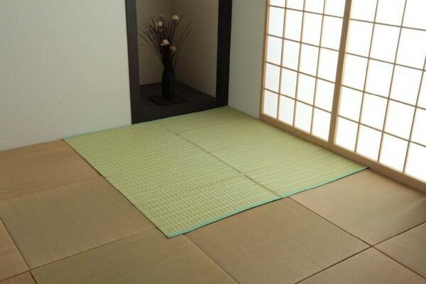 い草 ラグ 江戸間4.5畳 カーペット | 洗える ござ 4.5畳 江戸間 ベージュ ラグマット⁄絨毯 マット 風 約261×261cm 花ござ 江戸間8畳|ファミリー・ライフ公式通販