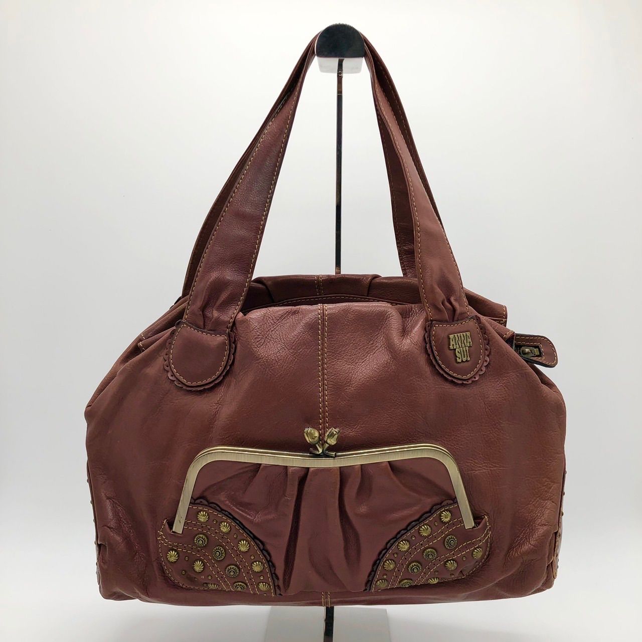 ANNA SUI ハンドバッグ スタッズ ゴールド金具 フェアリーグランジ