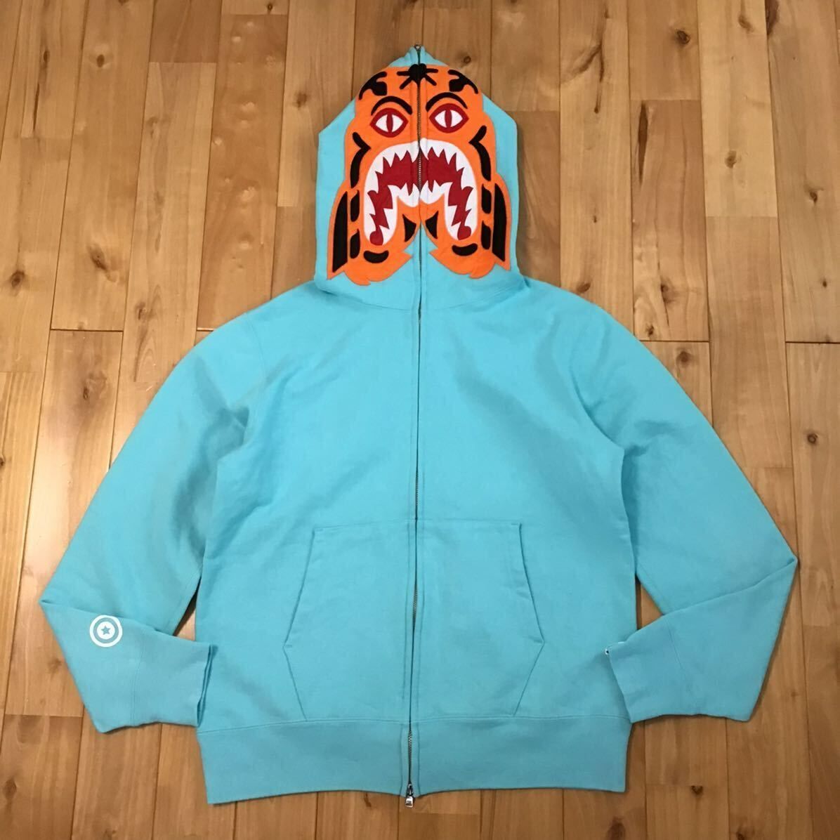 タイガー パーカー Mサイズ ライトブルー a bathing ape BAPE