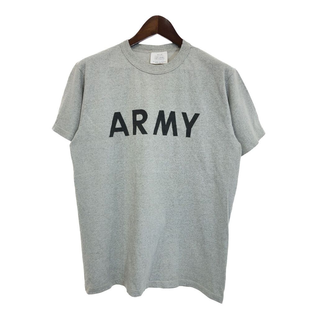 90年代 米軍実物 U.S.ARMY PFU トレーニングTシャツ ミリタリー グレー メンズ MEDIUM 古着 U0658