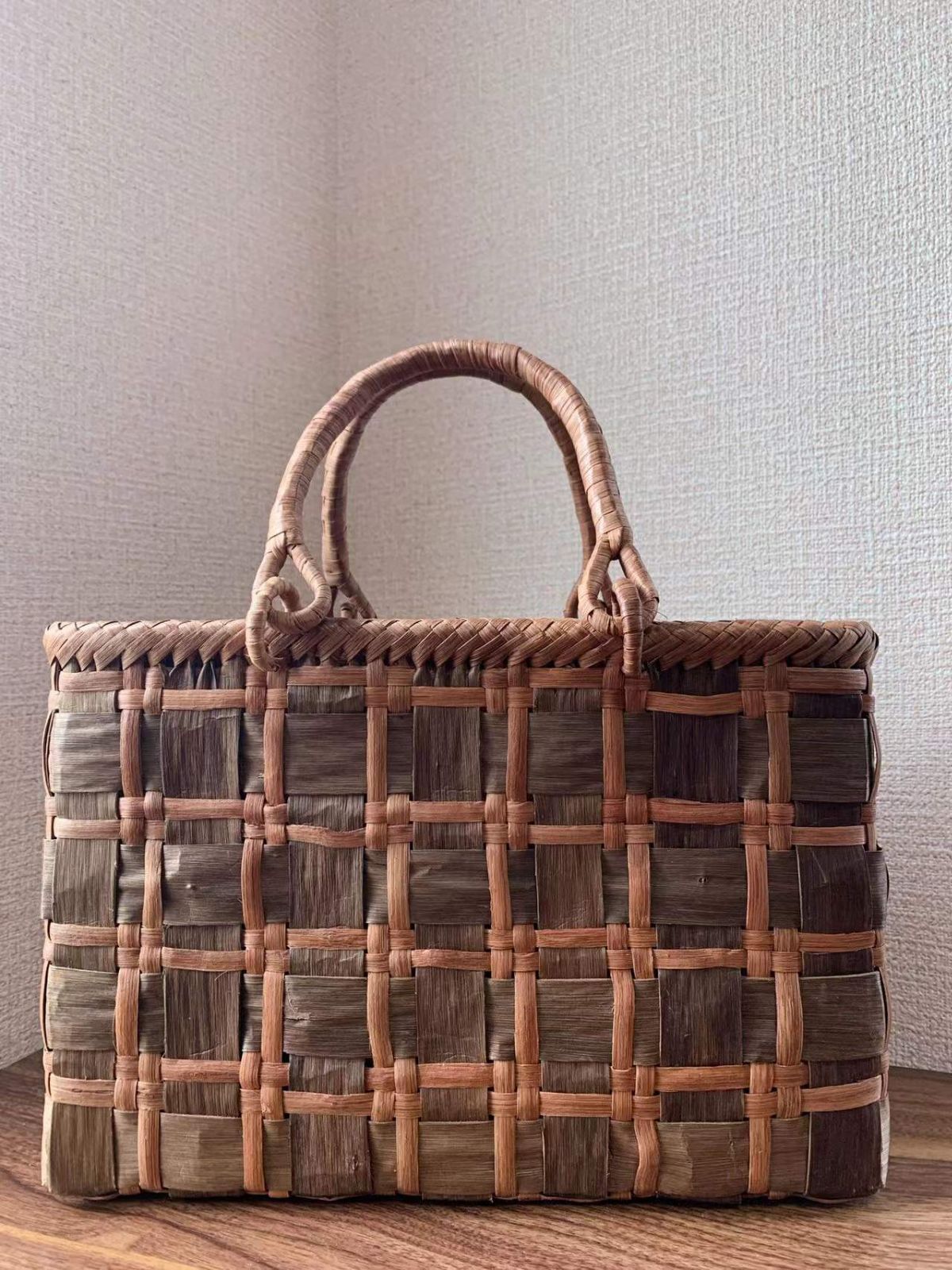 和風一閑張りバック 和風一閑張りバック 和猫 一閑張り バッグ かご