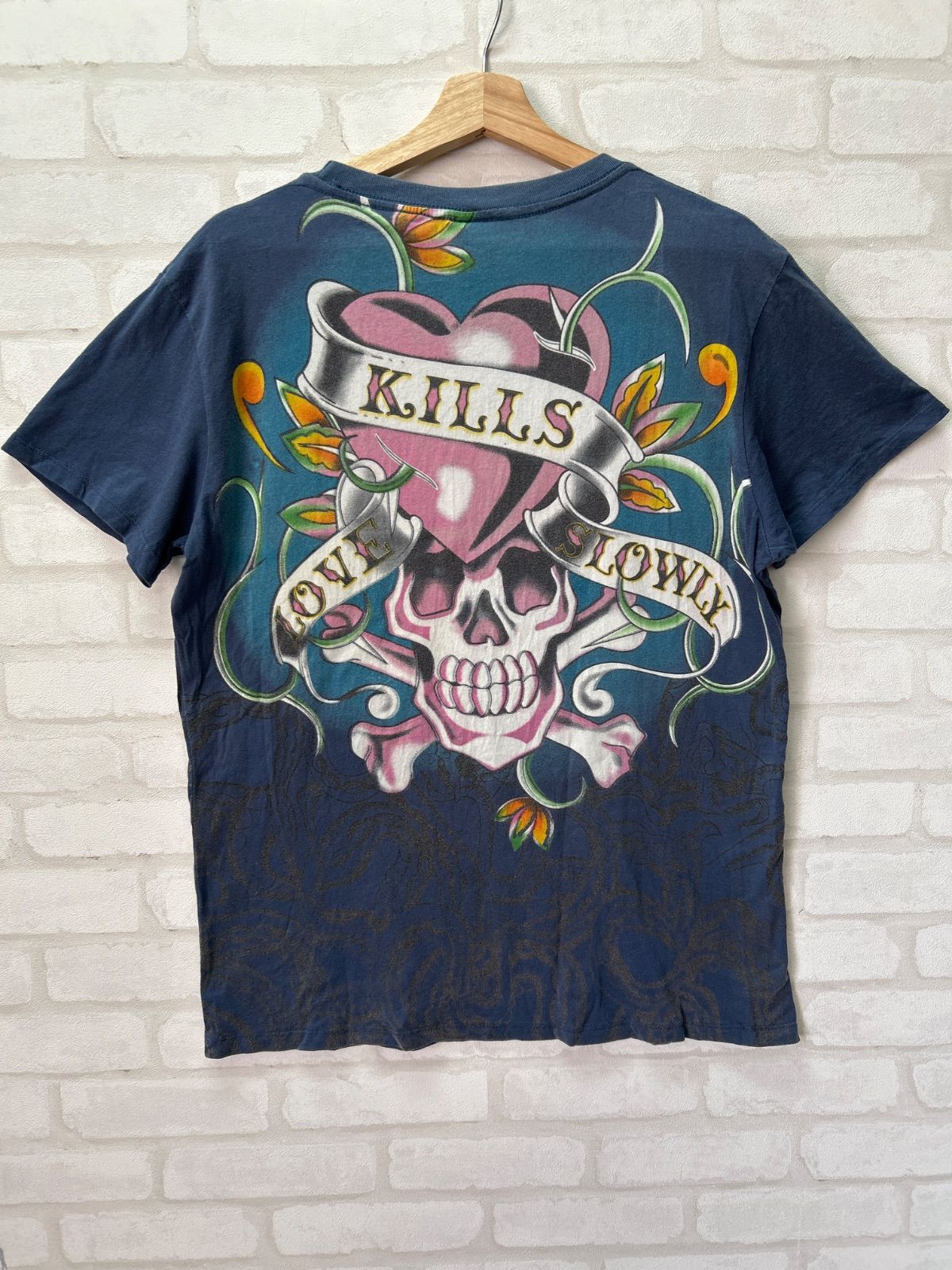 エドハーディー Ed Hardy 半袖 Tシャツ スカル ハート