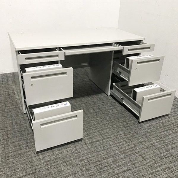 事務机 両袖デスク FEED-R Sタイプ 内田洋行 ウチダ グレー オフィスデスク