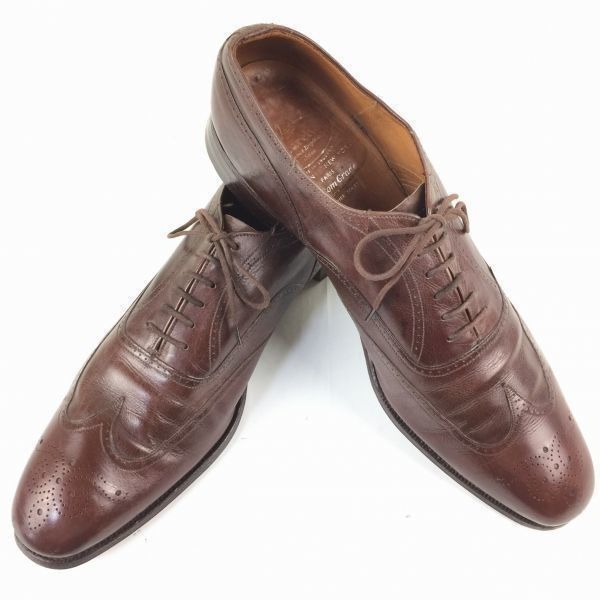 交換OK 80s-90s 3都市Vintage|旧チャーチ|ウイングチップ|ビジネスシューズ|11.0B|27.5-28.0-28.5| 茶|BROWN メンズ 菅NO.WZA-220<sale>
