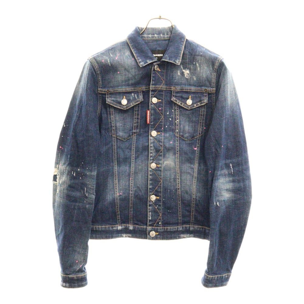 DSQUARED2 (ディースクエアード) 19SS Classic Jean Jacket S74AM0914 S30342 ダメージ加工 デニムジャケット Gジャン インディゴ