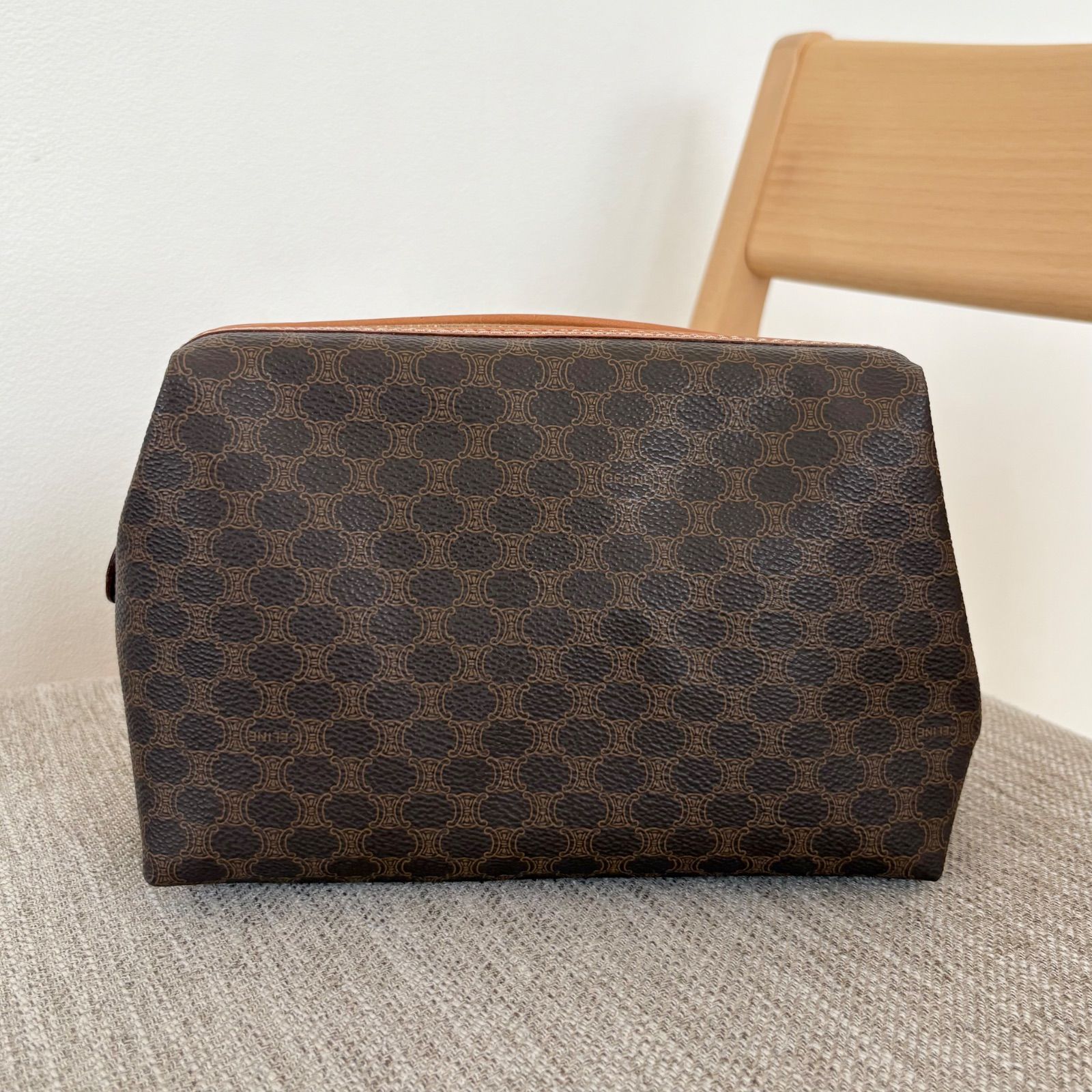 極美品】セリーヌ マカダム コスメポーチ 小物入れ PVC カーフ