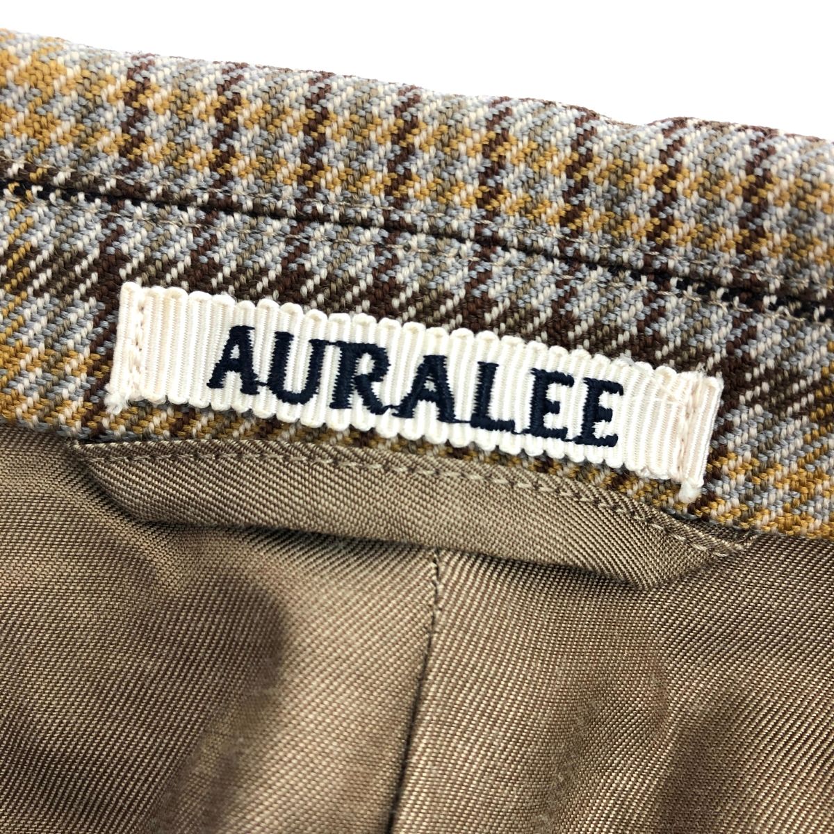 良好 AURALEE オーラリー ウールサージチェック ジャケット サイズ:4 