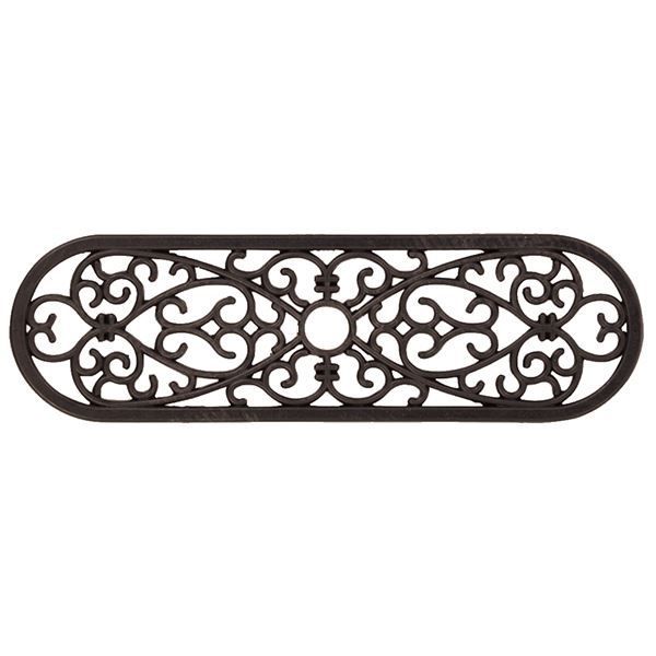 屋外用 玄関マット/ラバーマット 【楕円形】 25cm×75cm 洗える CE-