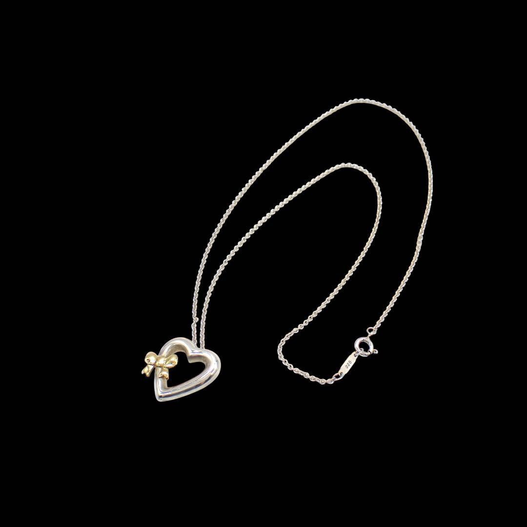 Tiffany & co. ティファニー ハート リボン ネックレス K18 750 925