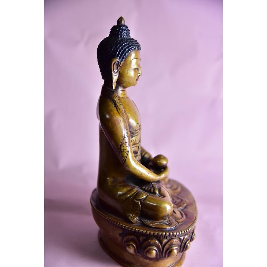 ネパールパタン製 仏像 アミターバ 阿弥陀如来(無量光如来) 銅製