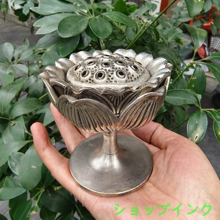 銅製 香炉 宝蓮灯薫香炉 蓮華香炉 茶道具 香道具 装飾品 工芸品