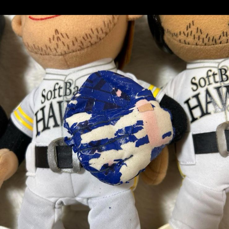 希少品　福岡ソフトバンクホークス　選手ぬいぐるみ　3体セット　川﨑　新垣　松中 希少品 福岡ソフトバンクホークス 選手ぬいぐるみ 3体セット 川