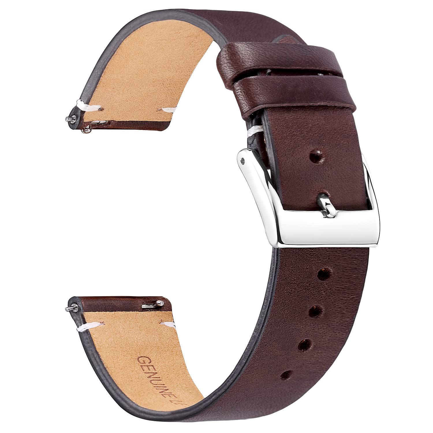 BINLUN 時計バンド 交換腕時計革ベルトレザーウオッチストッラプ 3色バックルセット12/14/16mm レディース レッド ブラック BINLUN 時計バンド 交換革ベルトレザーウオッチストッラプ 3色バックル