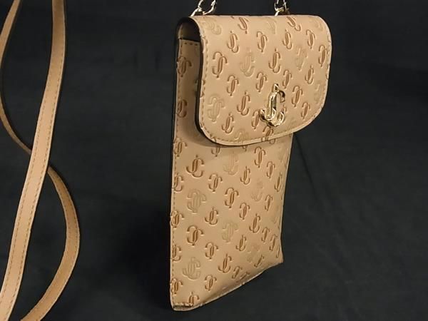 □美品□ JIMMY CHOO ジミーチュウ レザー 総柄 スマホケース  