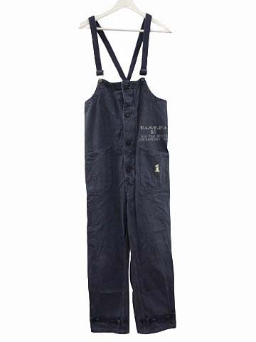 コリンボ COLIMBO ビブ オーバーオール 先染めヘリンボーン M ステンシル ネイビー