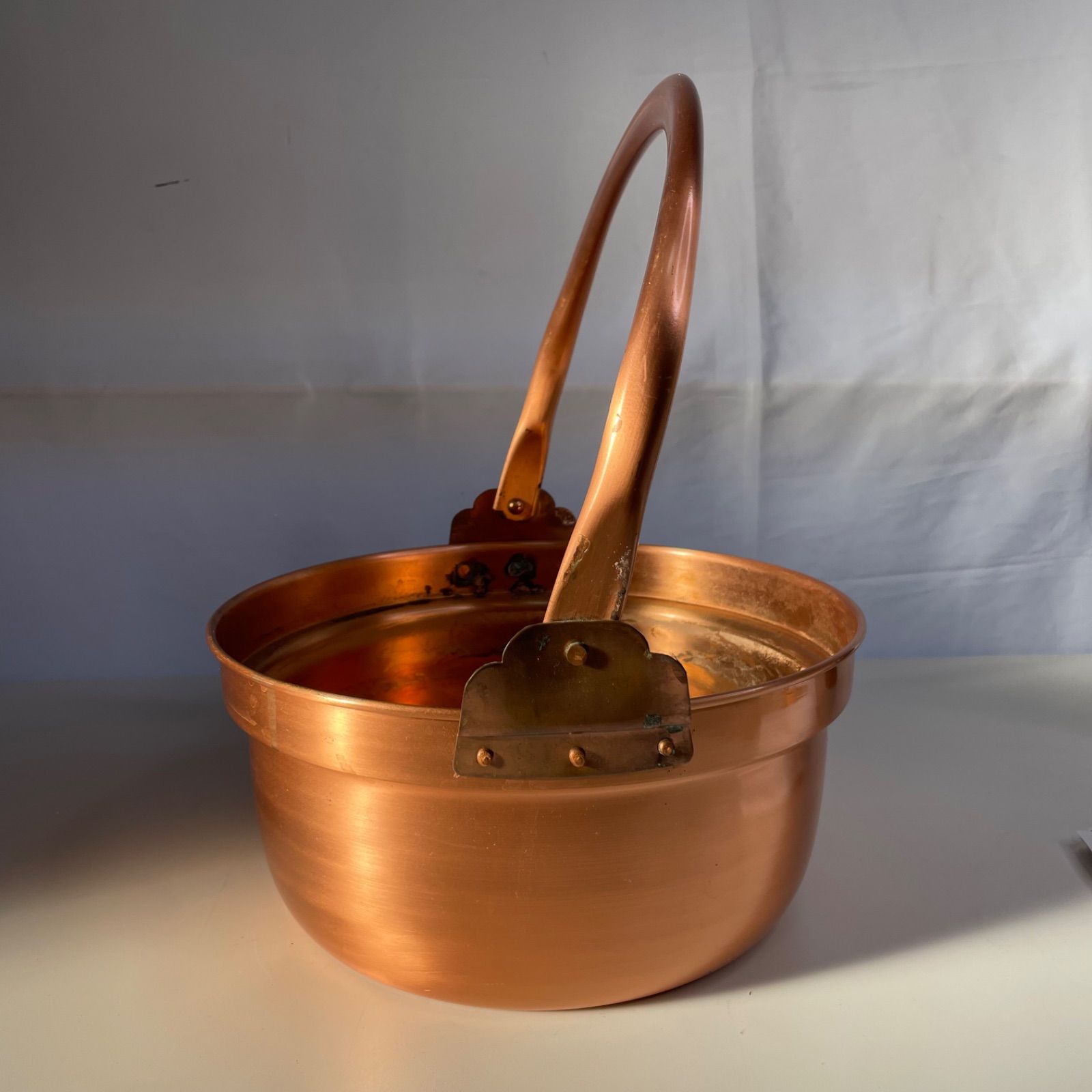 ○純銅 鍋 山菜鍋 直径27cm 吊るし鍋 蓋つき - メルカリ