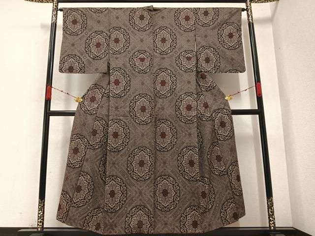 平和屋着物○本場大島紬 龍郷絣 正絹 逸品 AABA7838ph