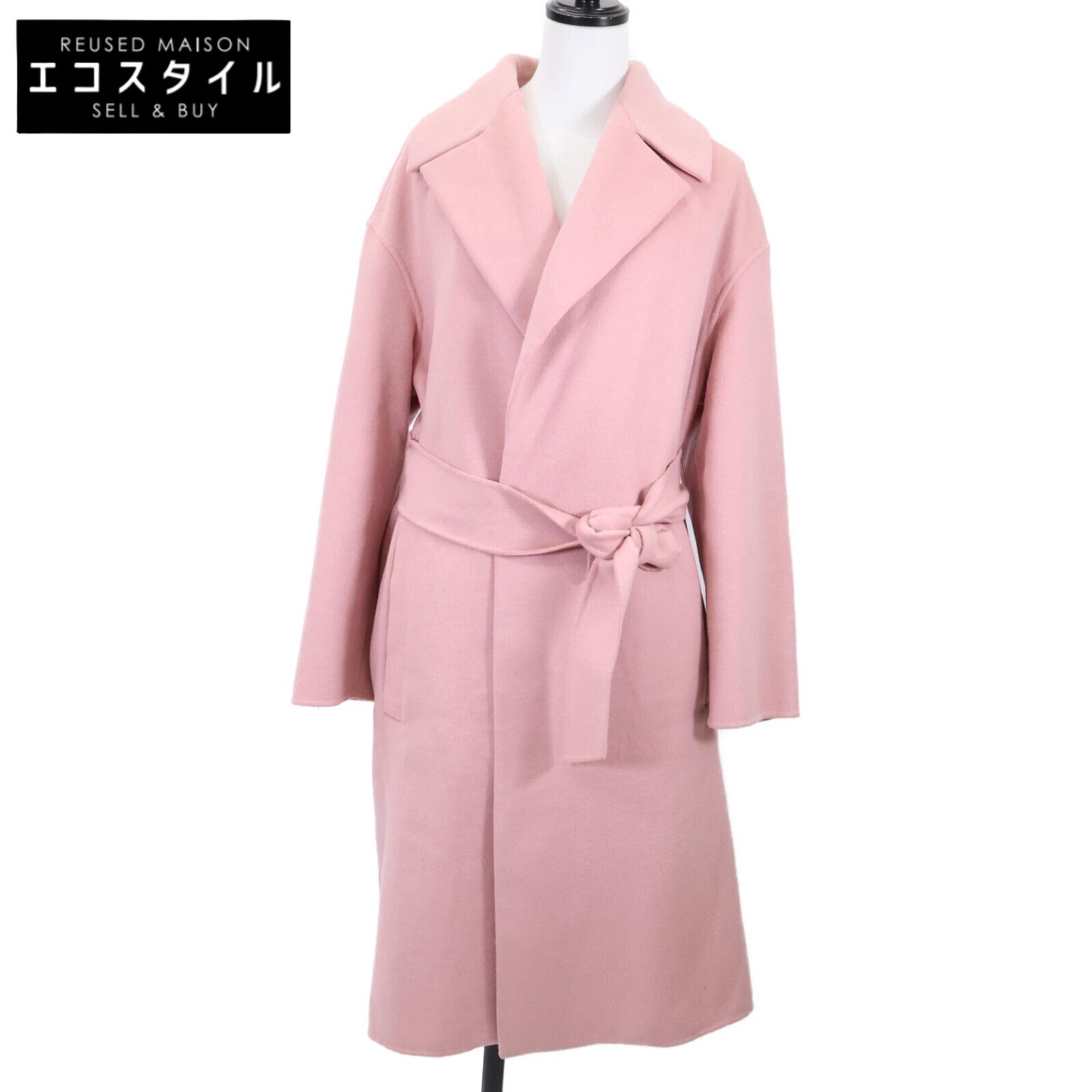 MAXMARA STUDIO マックスマーラスタジオ ﾋﾟﾝｸ ｳｰﾙｶｼﾐﾔ混 ｸﾁｰﾄ