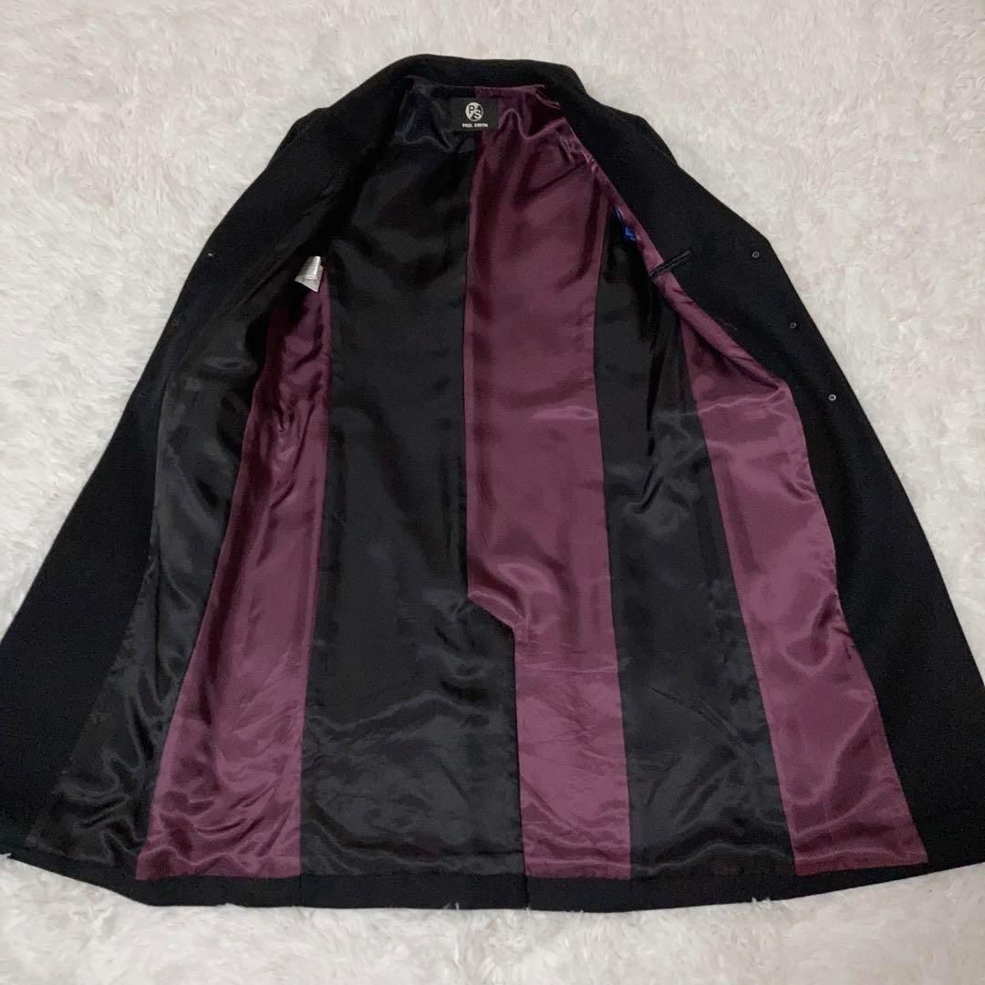 Paul Smith アンゴラ70% ヘリンボーン　胡桃ボタン　ロングコート　黒 m60577151961_1.jpg?1734676762