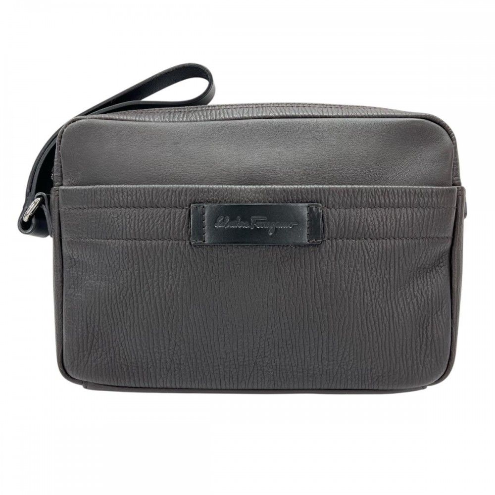 クラッチバッグ メンズ セカンドバッグ シンプル FB-24-9343 ダークブラウン シルバー金具 品