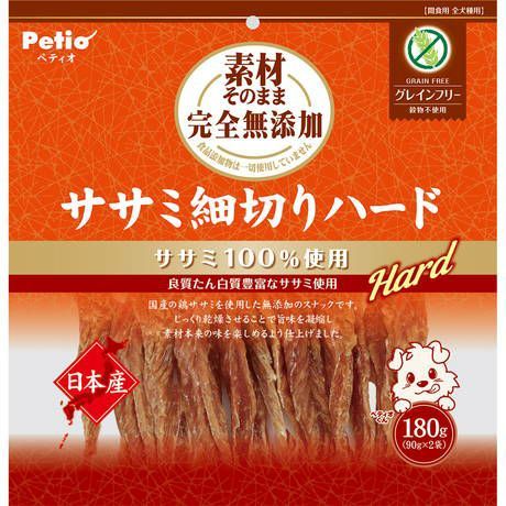 【同梱不可】【3個セット】ペティオ 素材そのまま完全無添加 ササミ細切りハード 180g
