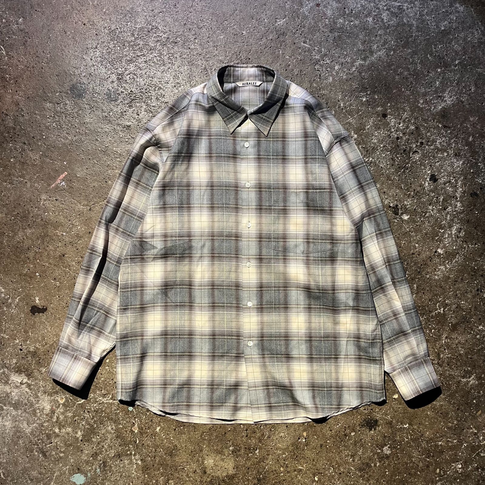 AURALEE 22aw SUPER LIGHT WOOL CHECK SHIRTS BROWN 5 オーラリー 2025aw スーパーライトウールチェックシャツ ブラウン A22AS01LC
