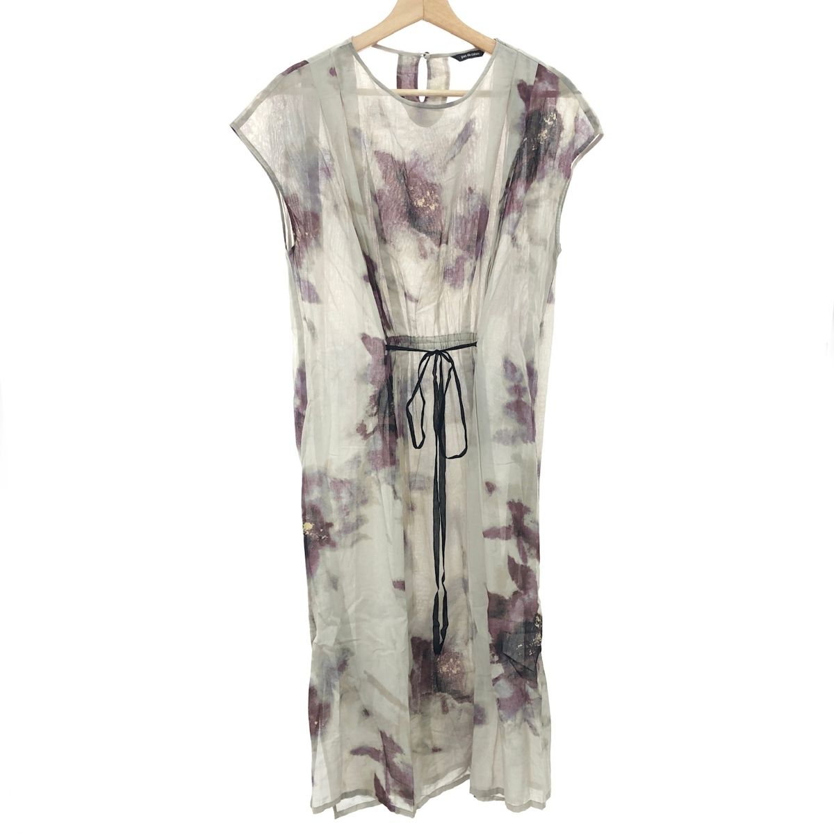 Pas de calais パドカレ コットンぼかしフラワープリントワンピース