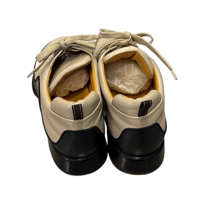 HERMES エルメス レザー スニーカー SIZE 39 1/2 ベージュ ブラック 