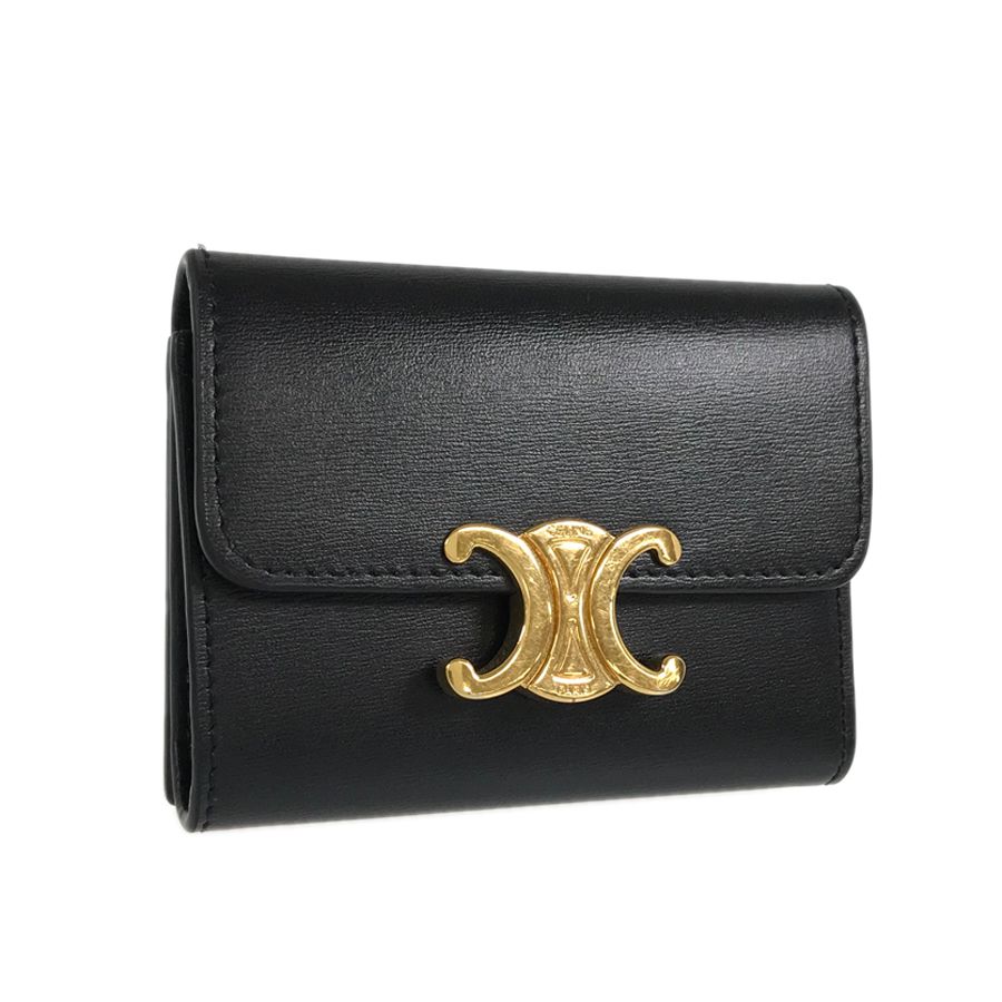 新品】celine 三つ折り 財布 黒 （楽天市場】CELINE セリーヌ  