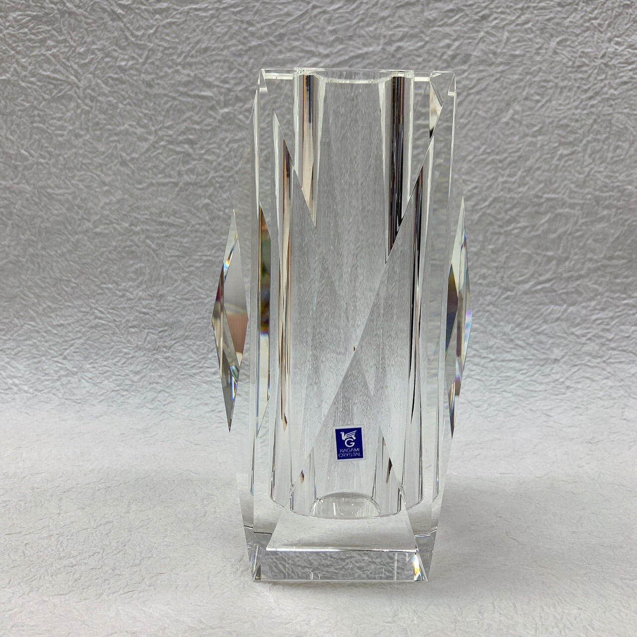 海外輸入 水晶 氷モチーフ 変形 ガラス 花瓶 フラワーベース クリスタル